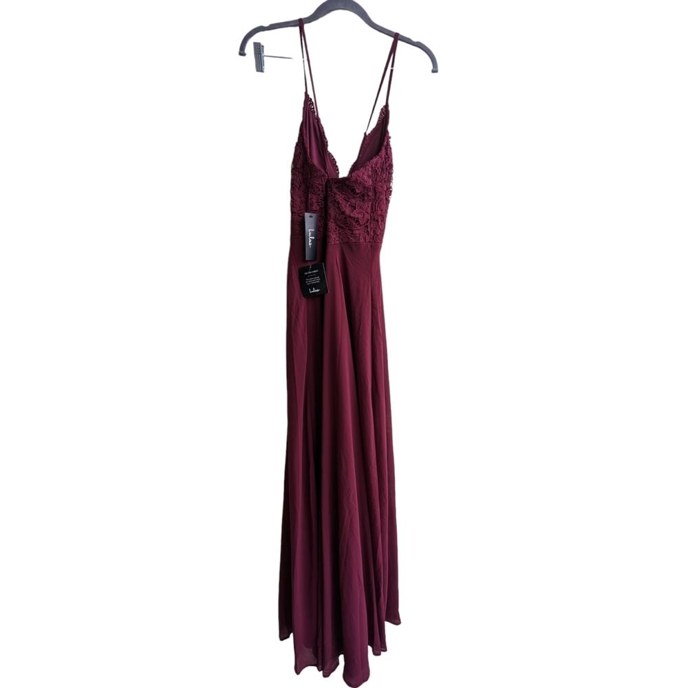 Lulu's Madalyn Burgundy Lace Maxi Dress - Picture 11 of 12